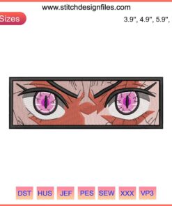 Anime Nezuko Eyes Embroidery Design File, Machine File, Face Embroidery, Digital Anime Design, Instant Download