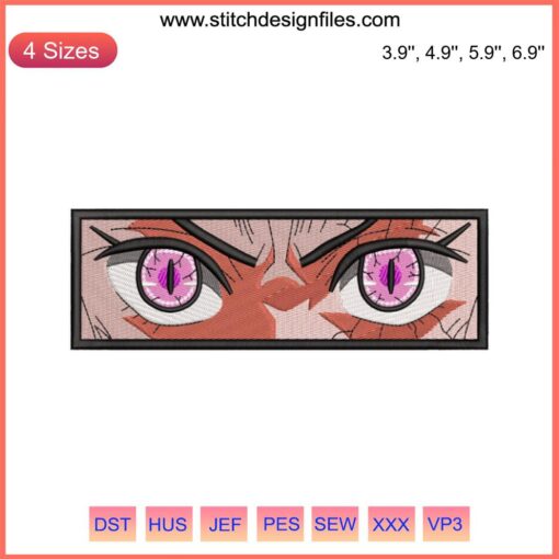 Anime Nezuko Eyes Embroidery Design File, Machine File, Face Embroidery, Digital Anime Design, Instant Download