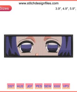 Anime Shinobu Eyes Embroidery Design, Digitized Face Embroidery File, Unique Otaku Craft Pattern