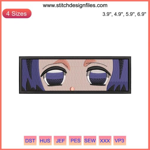 Anime Shinobu Eyes Embroidery Design, Digitized Face Embroidery File, Unique Otaku Craft Pattern
