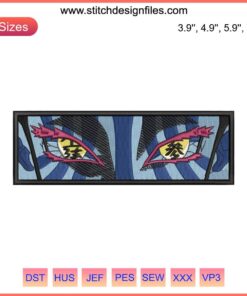 Akaza Eyes Embroidery Design | Intricate Anime Face Embroidery File for Creative Projects | Akaza Character Design