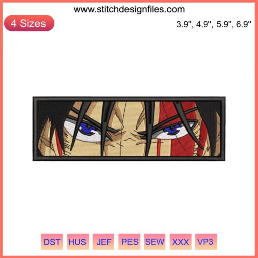 Fushiguro Megumi eyes embroidery design, anime face pattern file, detailed stitching, unique embroidery art for enthusiasts.