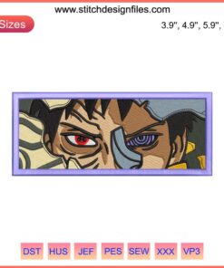 Uchiha Obito Eyes Embroidery Design File | Naruto Anime | Detailed Machine Stitch Pattern | Manga Fans Craft Download