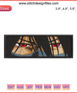 Mugetsu Ichigo Eyes Embroidery | Anime Face Design | Machine Embroidery File | Bleach Inspired Art | Customizable Design