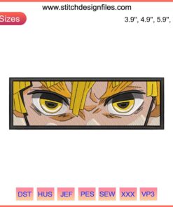 Zenitsu Eyes Embroidery Design | Kimetsu No Yaiba | Anime Machine File | Intricate Stitch Pattern | DIY Sewing Decor