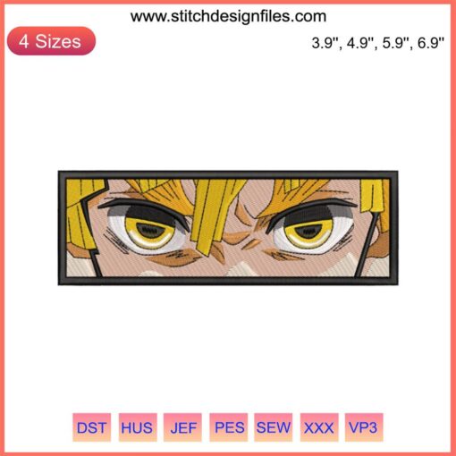Zenitsu Eyes Embroidery Design | Kimetsu No Yaiba | Anime Machine File | Intricate Stitch Pattern | DIY Sewing Decor