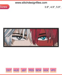 Shoto Todoroki Eyes Embroidery Design | My Hero Academia Machine File | Anime Character Art for Embroidery