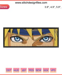 Minato Namikaze Eyes Embroidery Design File | Naruto Anime Machine Stitch Pattern