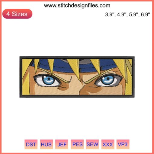 Minato Namikaze Eyes Embroidery Design File | Naruto Anime Machine Stitch Pattern