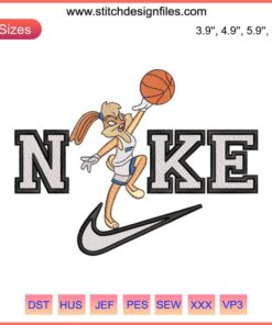 Nike Lola Bunny Basketball Embroidery Design: Bugs & Lola Couple Design File, Cartoon, Vector Art, Digital Download.