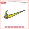 SpongeBob SquarePants Swoosh Embroidery Design File featuring iconic face and swoosh pattern for digital creators.