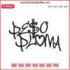 Peso Pluma Embroidery Music Machine Design File: Intricate musical note pattern with artistic Peso Pluma's signature motif.