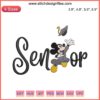 Mickey Mouse Graduate Cap Embroidery Design | Disney Graduation Machine File | Senior Embroidery Pattern for DIY Celebration