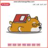Adorable Corgi Sleeping on Book Embroidery Design, Dog Corgi Sew File, Cute Canine Embroidery Pattern for Craft Projects