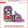 Blue Bingo Couple Embroidery | Bluey Disney Design File featuring a humorous, colorful stitch of Bluey and Bingo characters.