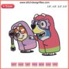 Bluey Grannies Embroidery Design File: Features charming Bluey and Bingo character patterns for creative stitching projects.