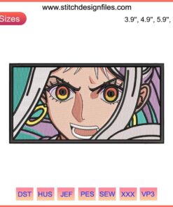 Yamato One Piece Embroidery Design File | Detailed Anime Pattern | DIY Sewing Project | High-Quality Digital Art