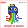 Roblox Blue Rainbow Friends Face Embroidery Design File - Colorful, Playful Embroidery for DIY Projects & Roblox Fans