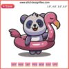 Cartoon Cute Panda with Flamingo Embroidery | Digital Design File | Whimsical Animal Art for DIY Projects
