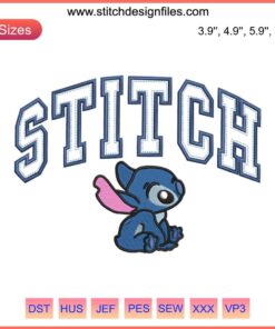 Stitch and Angel Disney embroidery design file; machine-ready; couple motif; vibrant colors; perfect for crafting projects.