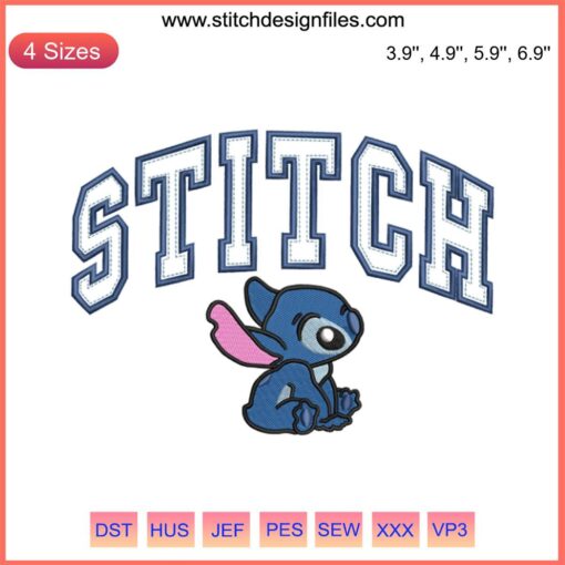 Stitch and Angel Disney embroidery design file; machine-ready; couple motif; vibrant colors; perfect for crafting projects.