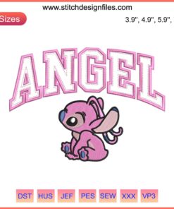 Angel and Stitch Couple Embroidery Design, Disney Machine Embroidery File, Cute Cartoon Character Pattern, Digital Download.
