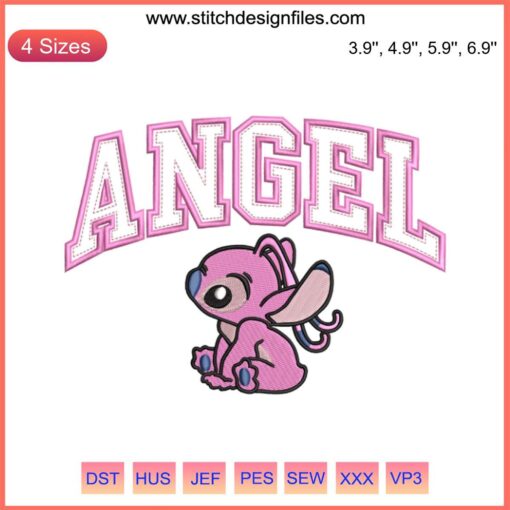 Angel and Stitch Couple Embroidery Design, Disney Machine Embroidery File, Cute Cartoon Character Pattern, Digital Download.