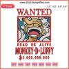 Luffy Gear 5 Bounty Embroidery Design File: Detailed One Piece Anime Machine Design, High-Quality Stitch Pattern.