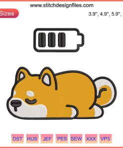 "Cute Sleeping Corgi Embroidery Design | Corgi Dog Machine File | Adorable Corgi Stitch Pattern for Embroidery Projects"