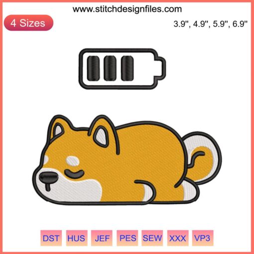"Cute Sleeping Corgi Embroidery Design | Corgi Dog Machine File | Adorable Corgi Stitch Pattern for Embroidery Projects"