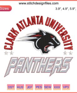 Clark Atlanta University Panthers Embroidery Design | CAU Panthers Logo Machine File