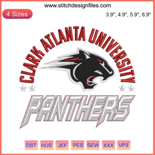 Clark Atlanta University Panthers Embroidery Design | CAU Panthers Logo Machine File