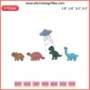 Quirky dinosaur embroidery design featuring T-Rex being abducted by UFO; playful alien theme, ideal for unique crafting projects.