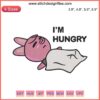 Dwaekki I'm Hungry Embroidery: Lazy Pig, Funny Design. Downloadable digital embroidery of a cartoon pig with humorous "I'm hungry" text.