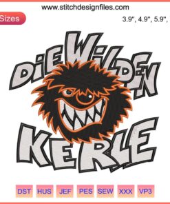 Die Wilden Kerle Embroidery Design | Movie-Inspired Embroidery File. Bold, dynamic pattern with film-themed motifs.
