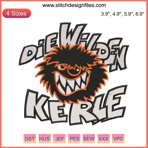 Die Wilden Kerle Embroidery Design | Movie-Inspired Embroidery File. Bold, dynamic pattern with film-themed motifs.