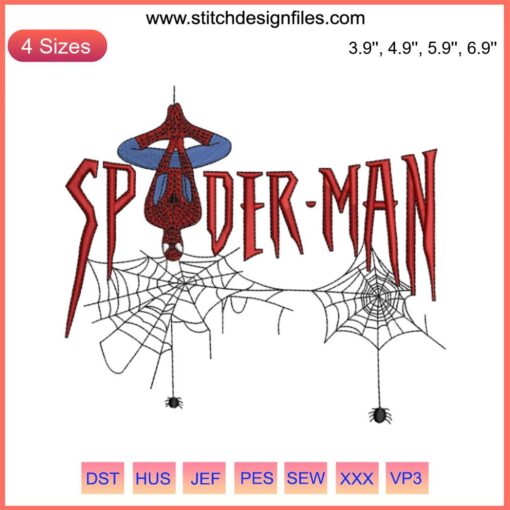 Spider-Man Marvel Vintage Embroidery Design File: Retro superhero embroidery art, perfect for DIY craft and collector projects.