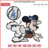 Los Angeles Dodger Mickey Embroidery Design File: Iconic MLB Baseball Logo for Machine Embroidery