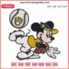 Milwaukee Brewers Mickey Mouse Embroidery Design File | MLB Baseball Machine Pattern