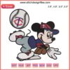 Minnesota Twins Mickey Embroidery File: MLB Baseball Design featuring Minnie Mouse in Twins jersey, perfect for crafting and apparel.