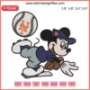 New York Mets Mickey Embroidery Design File: Mickey Mouse MLB Baseball-themed digital embroidery, team logo colors.