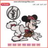 Chicago White Sox Mickey Baseball Embroidery Design File featuring MLB mascot in team gear, ideal for sports embroidery projects.