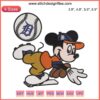 Detroit Mickey MLB Baseball Embroidery Design File, machine-ready stitched pattern of iconic baseball character.
