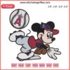 Los Angeles Angels MLB Mickey Mouse Embroidery Design File, Baseball Themed, Digital Machine Embroidery Pattern