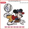 Kansas City Royals Mickey embroidery design, MLB baseball machine file featuring Mickey Mouse in team uniform.