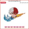 Todoroki Anime Embroidery Design File, My Hero Academia Machine Stitch Pattern, Dual-Colored Hair Character Embroidery