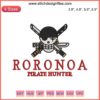 Pirate Hunter Zoro Embroidery Design Download | One Piece Anime Character Machine Embroidery File | Zoro Embroidery Pattern