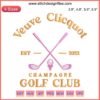 Veuve Clicquot Golf Club Embroidery Design File: Stylish golf club logo, luxury machine embroidery, unique golfing art.