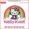 Hello Kitty Rainbow Drip Embroidery Design | Cute Machine Embroidery File with Colorful Drips Featuring Hello Kitty