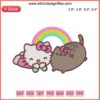 Hello Kitty and Pusheen Embroidery Design: Adorable Cartoon File for DIY Projects, Sewing Patterns, and Crafting